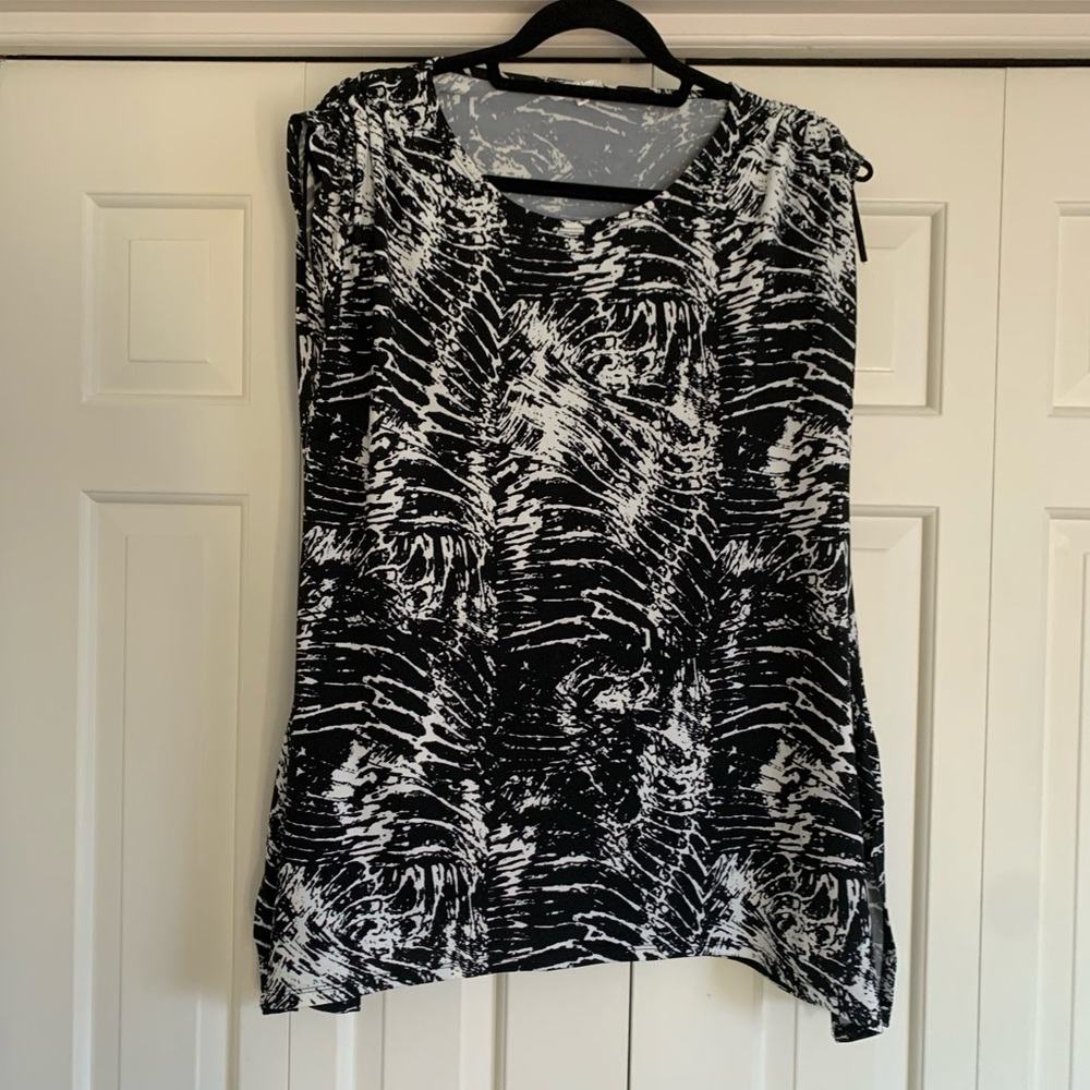 Northern Reflections Black & White Abstract Print Tank
